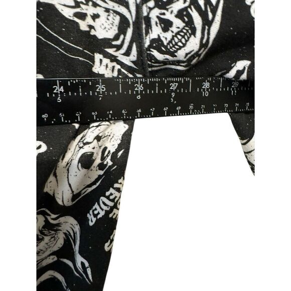 Assholes*s Live Forever Sweatshirt Mens L Black Hoodie All Over Skulls Biker - Picture 3 of 5